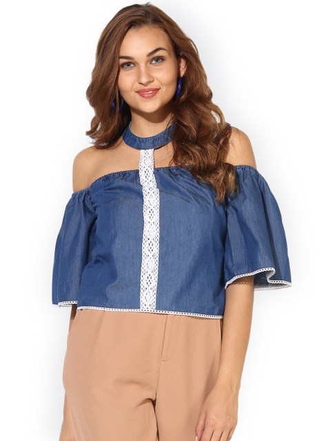 Heather Hues Women Blue Solid Top