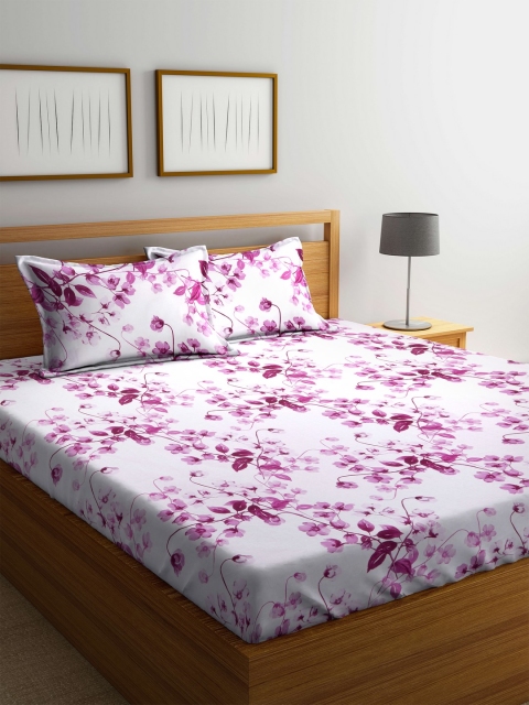 BOMBAY DYEING White & Purple Floral Flat 144 TC Cotton 1 King Bedsheet with 2 Pillow Covers
BOMBAY DYEING White & Purple Floral Flat 144 TC Cotton 1 King Bedsheet with 2 Pillow Covers