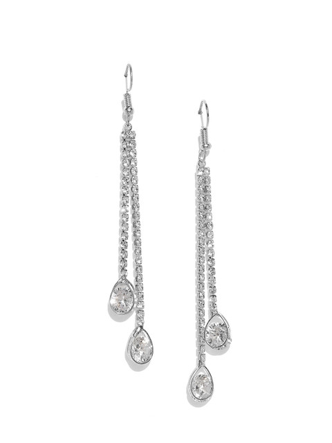 Ayesha Silver-Toned Contemporary Drop Earrings 
Ayesha Silver-Toned Contemporary Drop Earrings