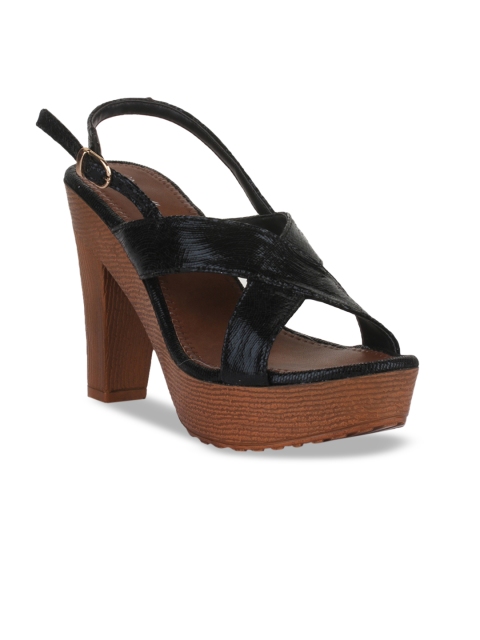 Bruno Manetti Women Black Solid Sandals