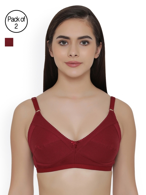 Clovia Pack Of 2 Bra, Maroon