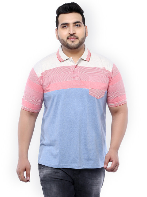 John Pride Plus Size Men Blue Colourblocked Polo Collar T-shirt
John Pride Plus Size Men Blue Colourblocked Polo Collar T-shirt