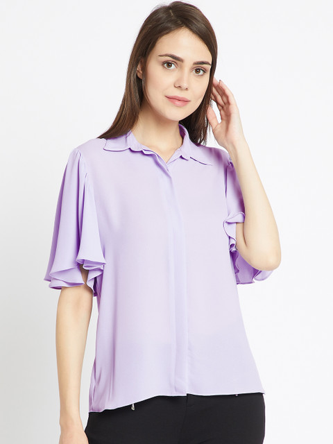 COVER STORY Women Mauve Solid Shirt Style Top
COVER STORY Women Mauve Solid Shirt Style Top