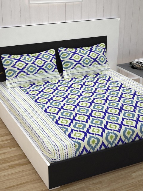 Divine Casa Beige & Blue Abstract Flat 144 TC Cotton 1 Extra Large Bedsheet with 2 Pillow Covers
Divine Casa Beige & Blue Abstract Flat 144 TC Cotton 1 Extra Large Bedsheet with 2 Pillow Covers