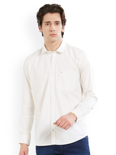 Lawman pg3 Men White Slim Fit Solid Casual Shirt