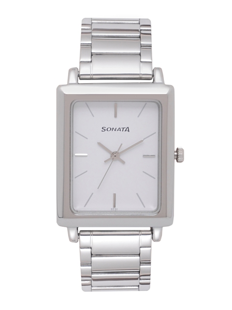 Sonata Men White Analogue Watch NK7078SM03