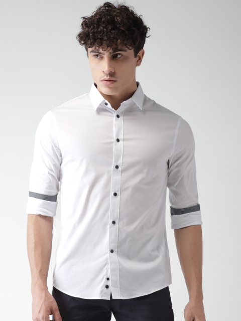 Celio Men White Regular Fit Solid Casual Shirt