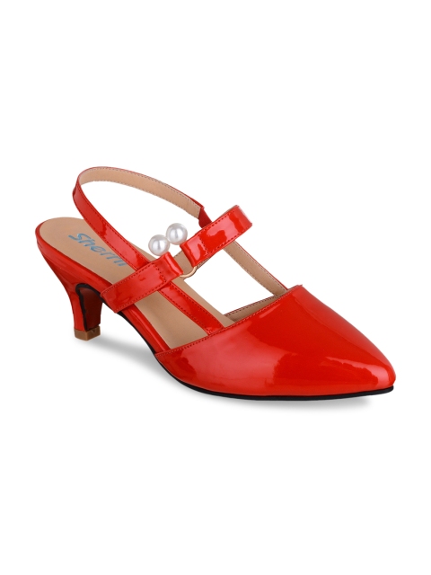 Sherrif Shoes Women Red Solid Sandals
