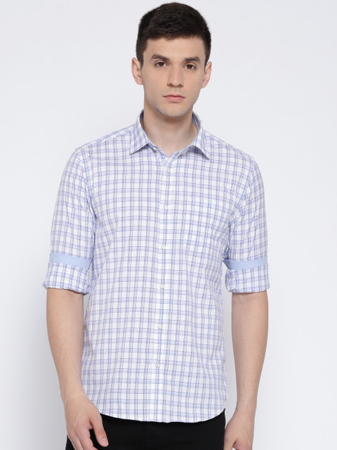 Blackberrys Men White & Blue Slim Fit Checked Casual Shirt 
Blackberrys Men White & Blue Slim Fit Checked Casual Shirt