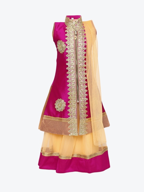 Aarika Girls Pink & Cream-Coloured Embroidered Ready to Wear Lehenga & Blouse with Dupatta
Aarika Girls Pink & Cream-Coloured Embroidered Ready to Wear Lehenga & Blouse with Dupatta