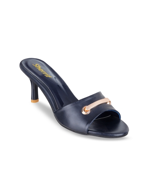 Sherrif Shoes Women Navy Blue Solid Sandals
