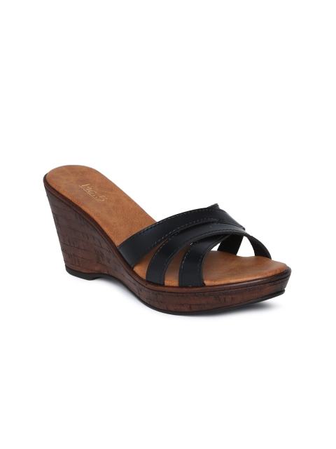 Inc 5 Women Black Solid Sandals
