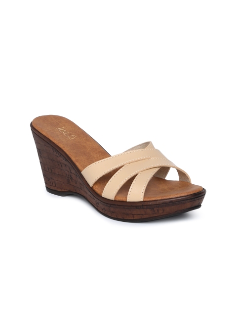 Inc 5 Women Beige Solid Sandals