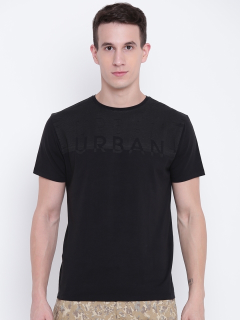Blackberrys Men Black Printed Round Neck T-shirt