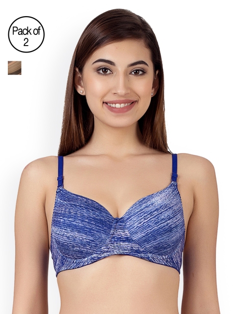 Clovia Pack Of 2 Bra, Blue