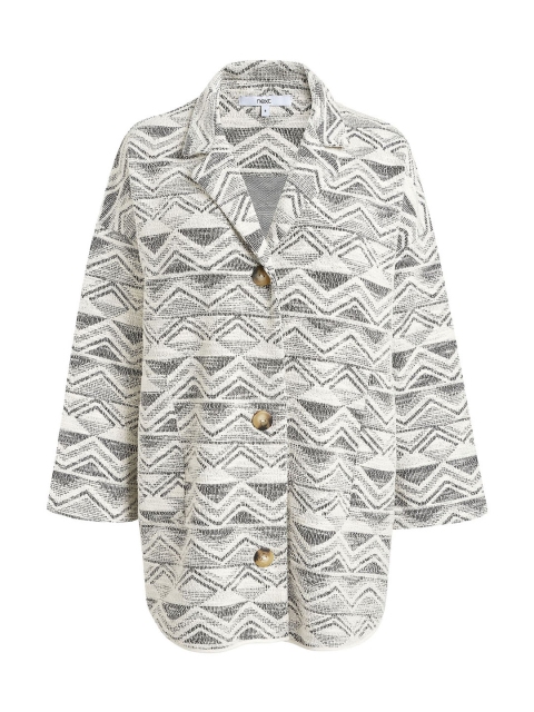 next Women Grey Self Design Tailored Jacket
