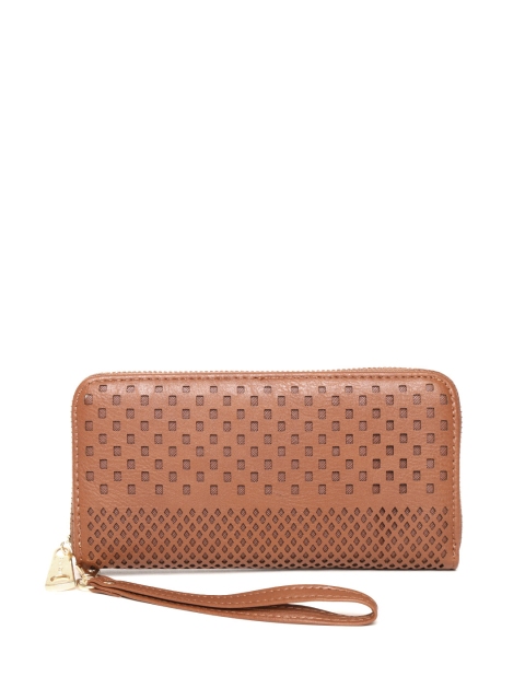 Diana Korr Women Brown Cut-Out Zip Around Wallet