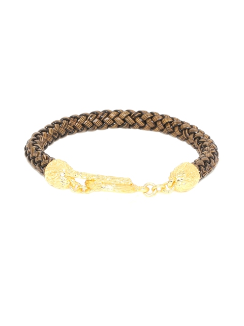 Dare by Voylla Men Brown & Gold-Toned Brass Gold-Plated Handcrafted Wraparound Bracelet
Dare by Voylla Men Brown & Gold-Toned Brass Gold-Plated Handcrafted Wraparound Bracelet