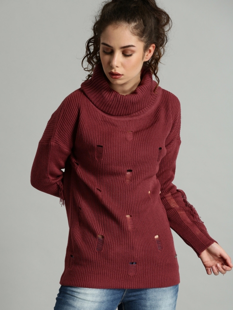 Roadster Women Burgundy Pullover