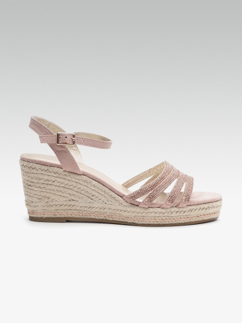 DOROTHY PERKINS Women Dusty Pink Embellished Sandals
