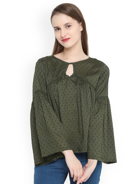 Splash Women Green Self Design Top