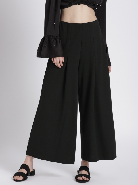 Splash Women Black Wide Leg Solid Palazzos