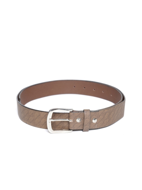 Blueberry Men Brown Leather Textured Belt