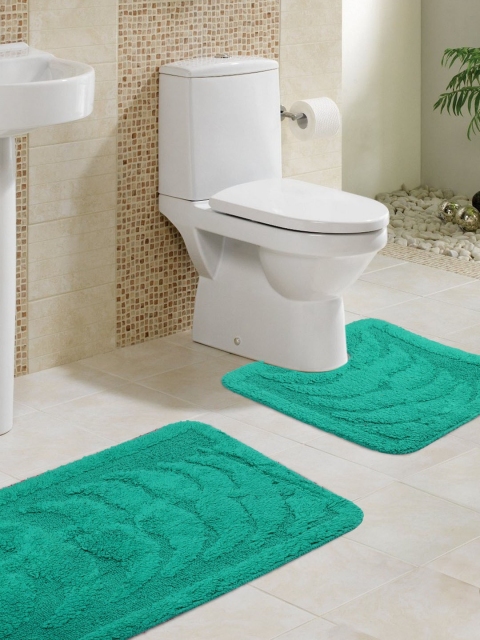 Lushomes Set of 2 Bath Rugs, Green