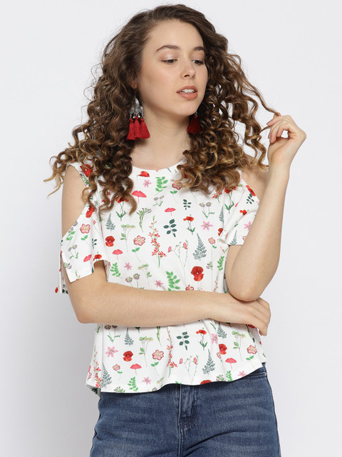 OVS Women White & Red Printed A-Line Top
OVS Women White & Red Printed A-Line Top