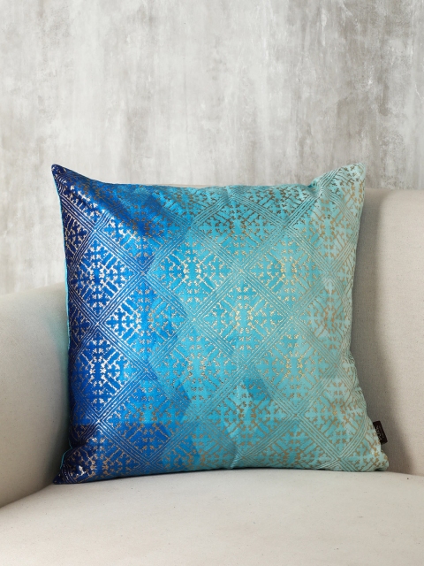 Pure Home and Living Blue Single Geometric Square Cushion Cover