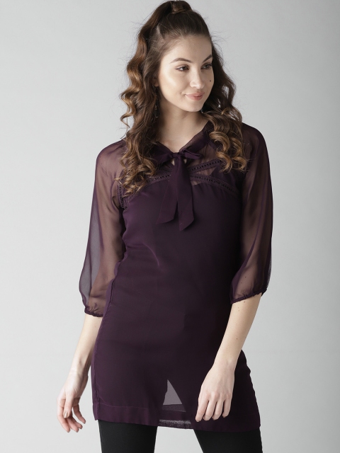 Noi Purple Solid Tunic