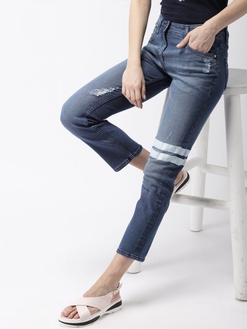 Mast & Harbour Women Blue Straight Mid-Rise Mildly Distressed Stretchable Cropped Jeans
Mast & Harbour Women Blue Straight Mid-Rise Mildly Distressed Stretchable Cropped Jeans
