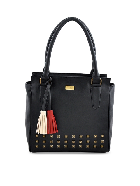 yelloe Black Solid Handheld Bag