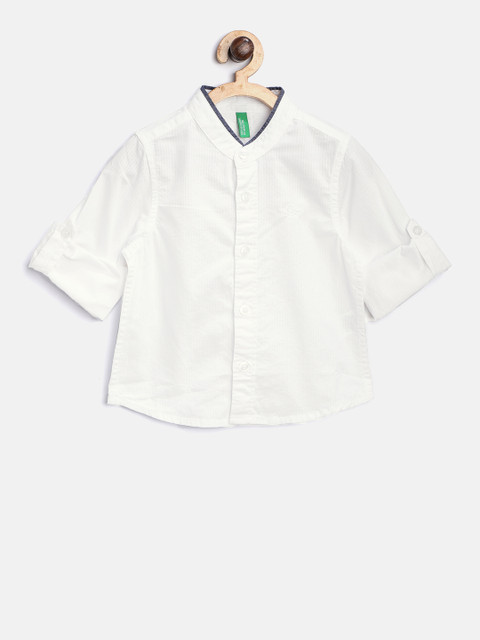 United Colors of Benetton Boys White Regular Fit Self-Striped Casual Shirt 
United Colors of Benetton Boys White Regular Fit Self-Striped Casual Shirt