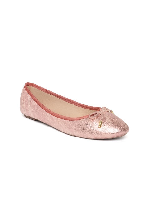 Carlton London Women Pink Ballerinas with Sheen Effect