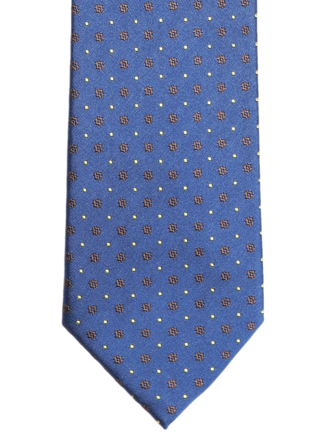 Louis Philippe Blue Woven Design Broad Tie, Navy blue