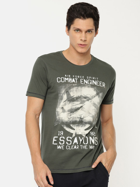 SPYKAR Men Olive Green Printed Round Neck Pure Cotton T-shirt
SPYKAR Men Olive Green Printed Round Neck Pure Cotton T-shirt