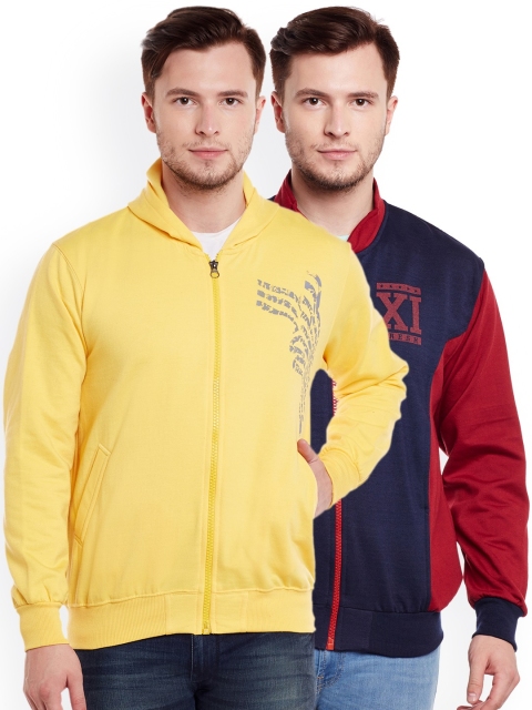 VIMAL JONNEY Men Pack of 2 Sweatshirts, Yellow