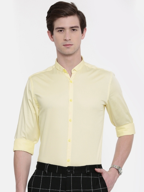 Jack & Jones Men Cream Slim Fit Solid Casual Shirt