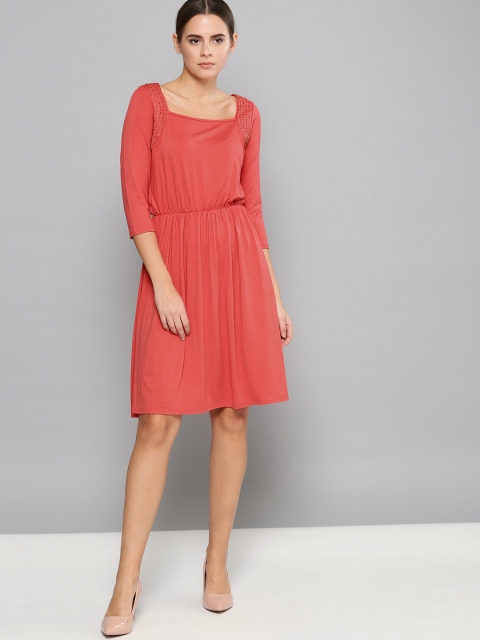 Chemistry Coral Pink A-line Blouson Dress