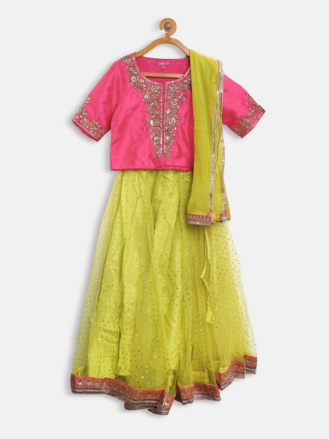 Biba Girls Pink & Green Embellished Ready to Wear Lehenga & Blouse with Dupatta
Biba Girls Pink & Green Embellished Ready to Wear Lehenga & Blouse with Dupatta