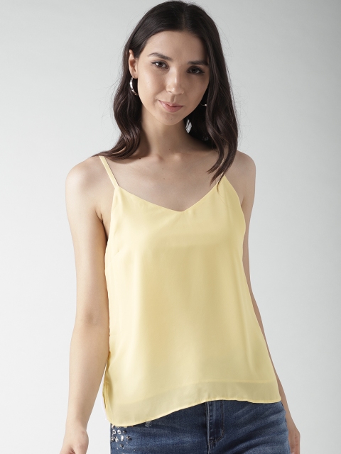 FOREVER 21 Women Yellow Solid Top