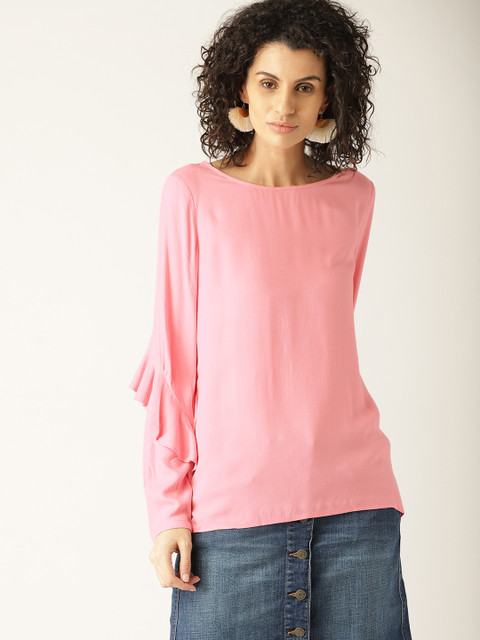 ESPRIT Women Pink Solid Top 
ESPRIT Women Pink Solid Top