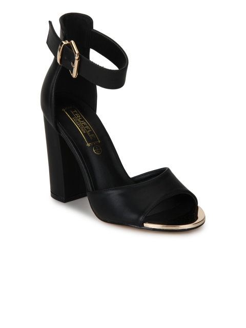 Truffle Collection Women Black Solid Heels