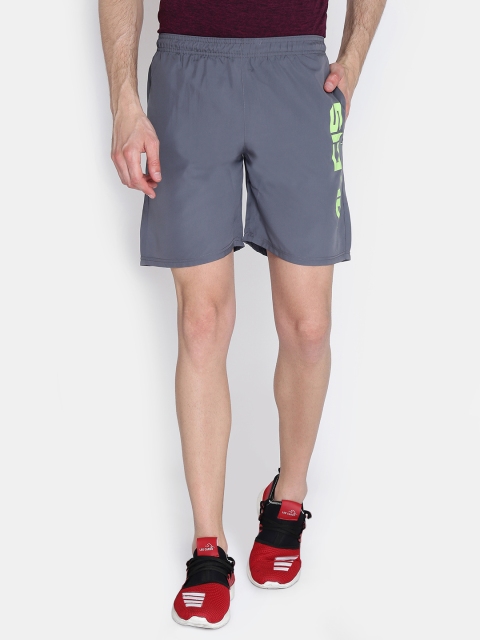 Alcis Men Grey Printed Regular Fit Sports Shorts