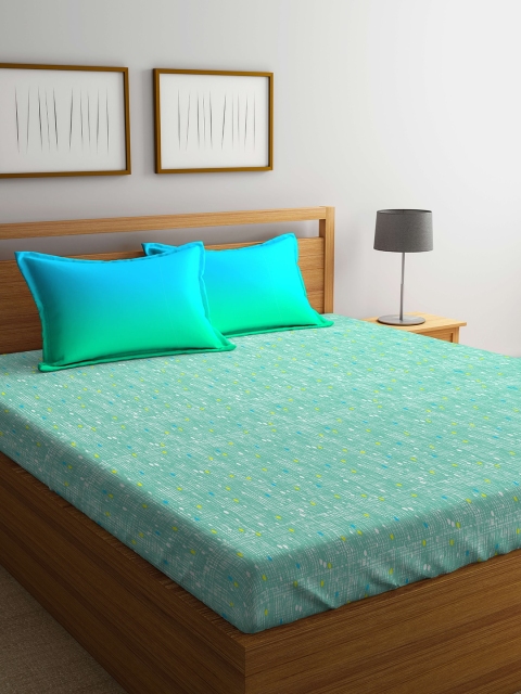 Portico New York Sea Green & Turquoise Blue Abstract Flat 144 TC Cotton 1 King Bedsheet with 2 Pillow Covers
Portico New York Sea Green & Turquoise Blue Abstract Flat 144 TC Cotton 1 King Bedsheet with 2 Pillow Covers
