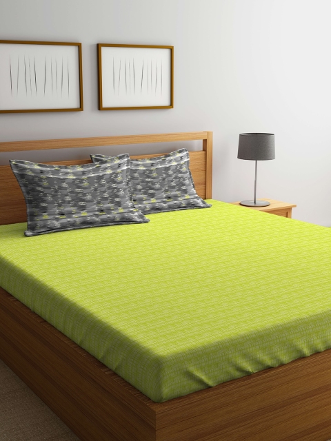 Portico New York Lime Green & Grey Abstract Flat 144 TC Cotton 1 King Bedsheet with 2 Pillow Covers
Portico New York Lime Green & Grey Abstract Flat 144 TC Cotton 1 King Bedsheet with 2 Pillow Covers