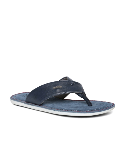 Duke Men Navy Blue Solid Thong Flip-Flops
