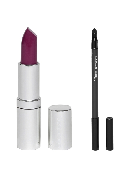 Colorbar Women Set of Kajal & Velvet Matte Lipstick 1.2gm + 4.2gm, Black