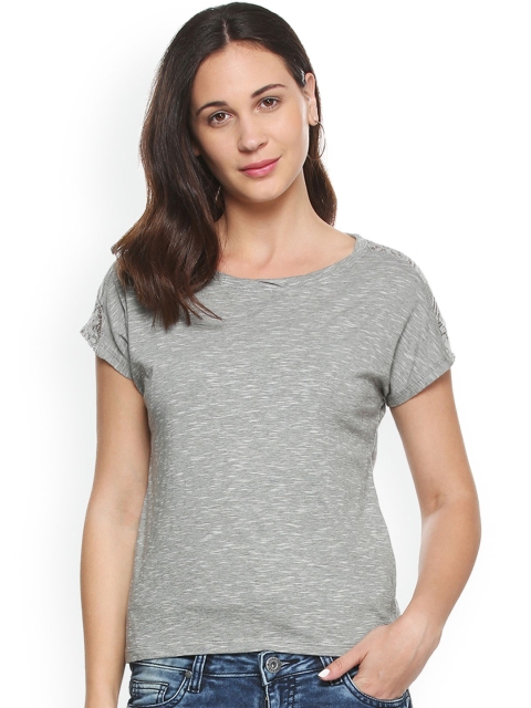 People Women Grey Solid Top